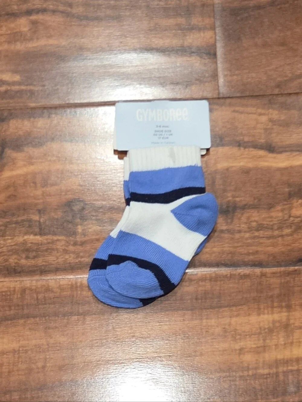 Gymboree NWT 3-6 Months Blue and White Striped Polo Bodysuit with Matching Socks